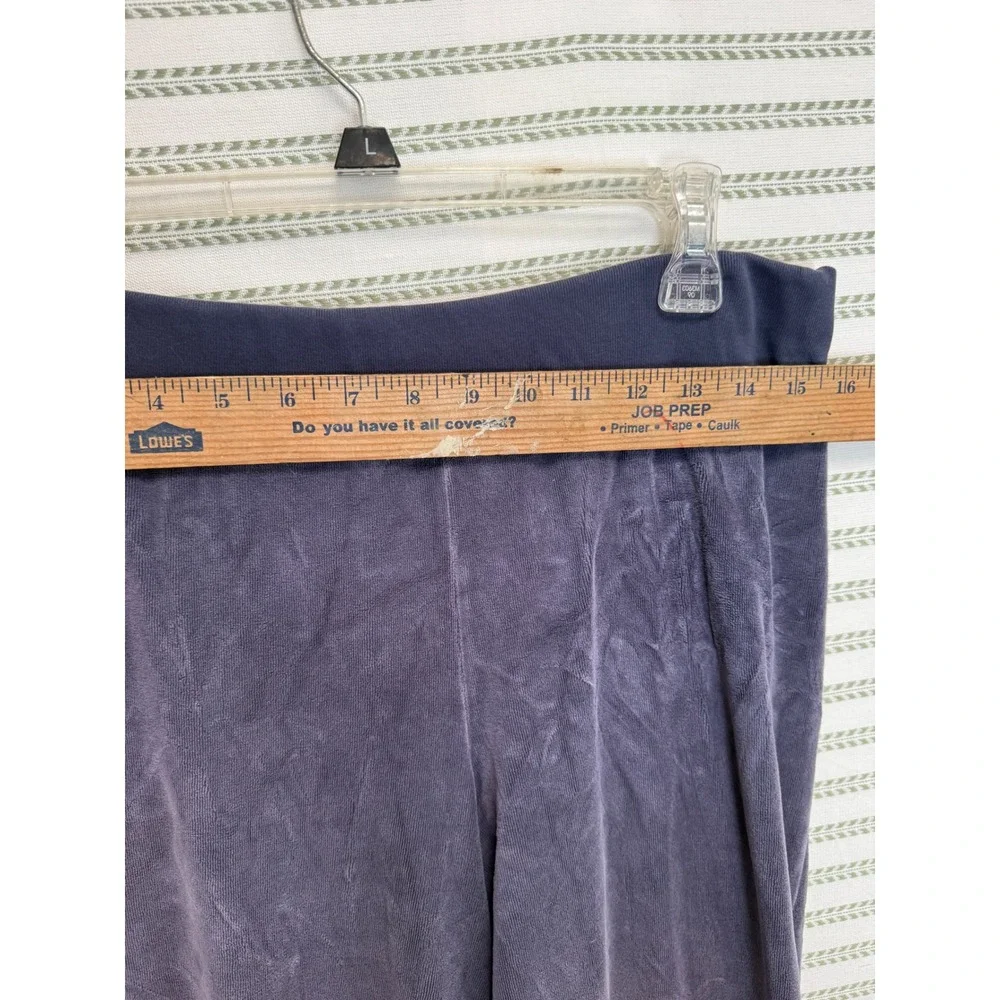 Michael Kors Y2K Womens Velour Track Pants Navy Blue Straight Leg Lounge Large
